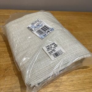 VTG JC Penney Drapes Jeweltex Cream Natural Textured Tab Top 2 Panels‎ 80x84"